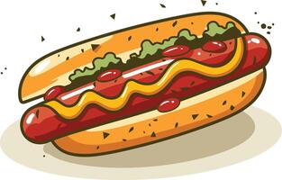 Cartoon Illustration of a Delicious Hot Dog vector