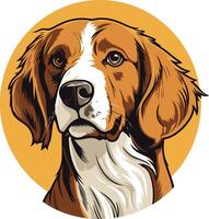 Portrait of a Red and White Dog vector