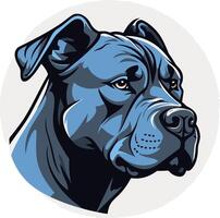 Blue-Gray Pitbull Head in Profile vector
