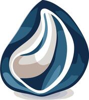 Abstract Blue and Grey Seashell Illustration vector