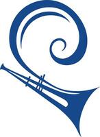 Blue Trumpet with Swirling Design vector