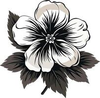 Elegant Black and White Flower Blossom vector