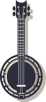 Black and White Illustration of a Banjo vector