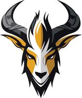 Fierce Goat Mascot with Yellow and Black Horns vector