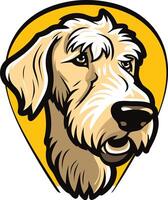 Portrait of a Dog with a Yellow Background vector