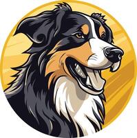 Australian Shepherd Portrait with a Smile vector
