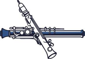 Two Flutes in a Simple Line Art Style vector