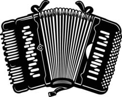 A simple, bold silhouette of an accordion vector