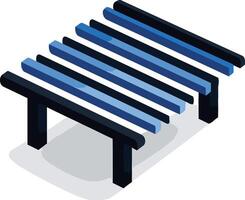 Isometric View of a Slatted Bed Frame vector