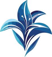 Stylized Blue Lily Flower Illustration vector