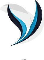 Abstract Design with Blue and Black Curves vector