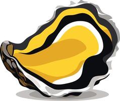 Single Open Oyster with Yellow Meat vector