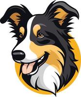 Smiling Border Collie Portrait vector