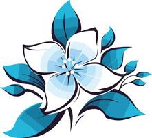 Blue and White Flower Illustration vector