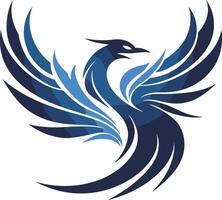 Stylized Blue Phoenix Illustration vector