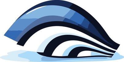 Abstract Blue and White Arc vector