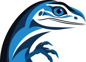 Stylized Blue Lizard with Sharp Claws vector