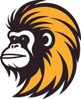 Stylized Illustration of a Golden Monkey Head vector