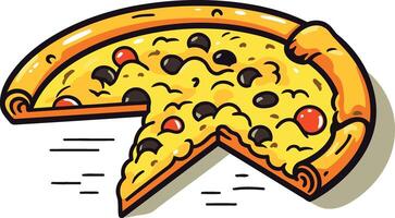 Pizza with a Missing Slice Illustration vector