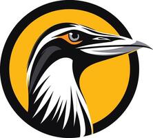 Bird Head in a Circle Logo Design vector