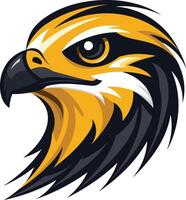 Eagle Head Mascot with Yellow and Black Color Scheme vector
