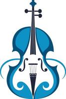 Blue Cello with Swirls vector