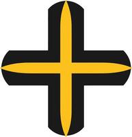Yellow Cross on a Black Background vector