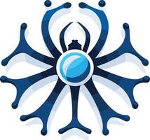 Abstract Blue Spider-Like Design vector