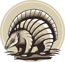 Armadillo Illustration in a Circular Frame vector