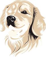 Golden Retriever Portrait in Minimalist Style vector