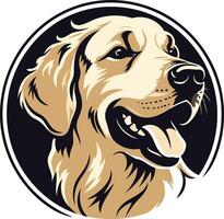 Golden Retriever Head in a Circle vector