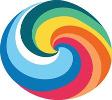 Abstract Swirling Rainbow Pattern vector