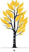 Abstract Tree with Yellow Leaves vector
