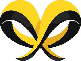 Abstract Black and Yellow Ribbon Design vector