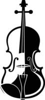 A minimalist black and white silhouette of a violin, perfect for use as a logo or design element vector