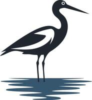 Elegant Silhouette of a Bird in Water vector