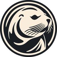 Stylized Seal Head in a Circle vector