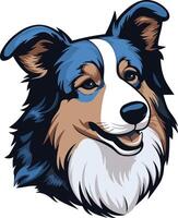 Portrait of a Smiling Border Collie vector