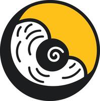 Abstract Circular Design with Black and Yellow Elements vector