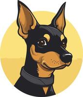 Portrait of a Miniature Pinscher vector