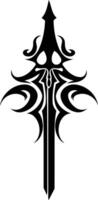 A bold and stylized sword with tribal design elements vector