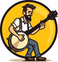 Banjo Player with a Grin vector