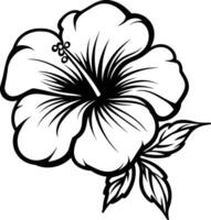 A simple yet elegant line drawing of a hibiscus flower vector