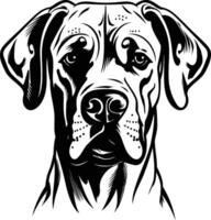 Black and white element illustration of a dog's head, showcasing a powerful and loyal expression vector