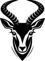 Black and white element illustration of a springbok head, perfect for logos, branding, and design projects vector