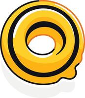 Yellow Donut with Black Lines vector