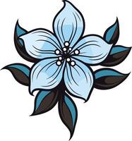 Delicate Blue Flower with Black Stem vector