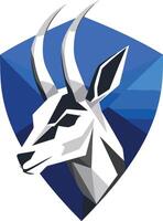 Abstract Antelope Head with Shield Design vector