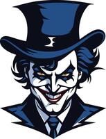 Smiling Joker in a Top Hat vector