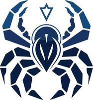 Stylized Blue Crab with Geometric Pattern vector